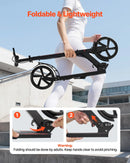 VEVOR divriteņu skrejritenis bērniem no 8 gadu vecuma, pusaudžiem un pieaugušajiem ar regulējamu stūres augstumu, platu pretslīdes platformu, salokāmu un vieglu rāmi, kravnesība līdz 99,8 kg, melns