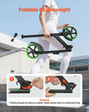 VEVOR divriteņu skrejritenis bērniem no 8 gadu vecuma, pusaudžiem un pieaugušajiem ar regulējamu stūres augstumu, platu pretslīdes platformu, salokāms un viegls, kravnesība līdz 99,8 kg, melns/zaļš