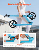 VEVOR divriteņu skrejritenis bērniem no 8 gadu vecuma, pusaudžiem un pieaugušajiem ar regulējamu stūres augstumu, platu pretslīdes platformu, salokāms un viegls, kravnesība līdz 99,8 kg, zils/melns