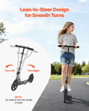 VEVOR divriteņu skrejritenis bērniem no 8 gadu vecuma, pusaudžiem un pieaugušajiem ar regulējamu stūres augstumu, platu pretslīdes platformu, salokāmu un vieglu rāmi, kravnesība līdz 99,8 kg, pelēks