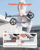 VEVOR divriteņu skrejritenis bērniem no 8 gadu vecuma, pusaudžiem un pieaugušajiem ar regulējamu stūres augstumu, platu pretslīdes platformu, salokāmu un vieglu rāmi, kravnesība līdz 99,8 kg, pelēks