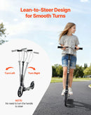 VEVOR divriteņu skrejritenis bērniem no 8 gadu vecuma, pusaudžiem un pieaugušajiem ar regulējamu stūres augstumu, platu pretslīdes platformu, salokāms un viegls, kravnesība līdz 99,8 kg, melns/sudraba