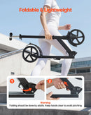 VEVOR divriteņu skrejritenis bērniem no 8+, pusaudžiem un pieaugušajiem, ar regulējamu stūres augstumu, platu pretslīdes platformu, salokāmu vieglu rāmi, kravnesība līdz 99,8 kg, melns.