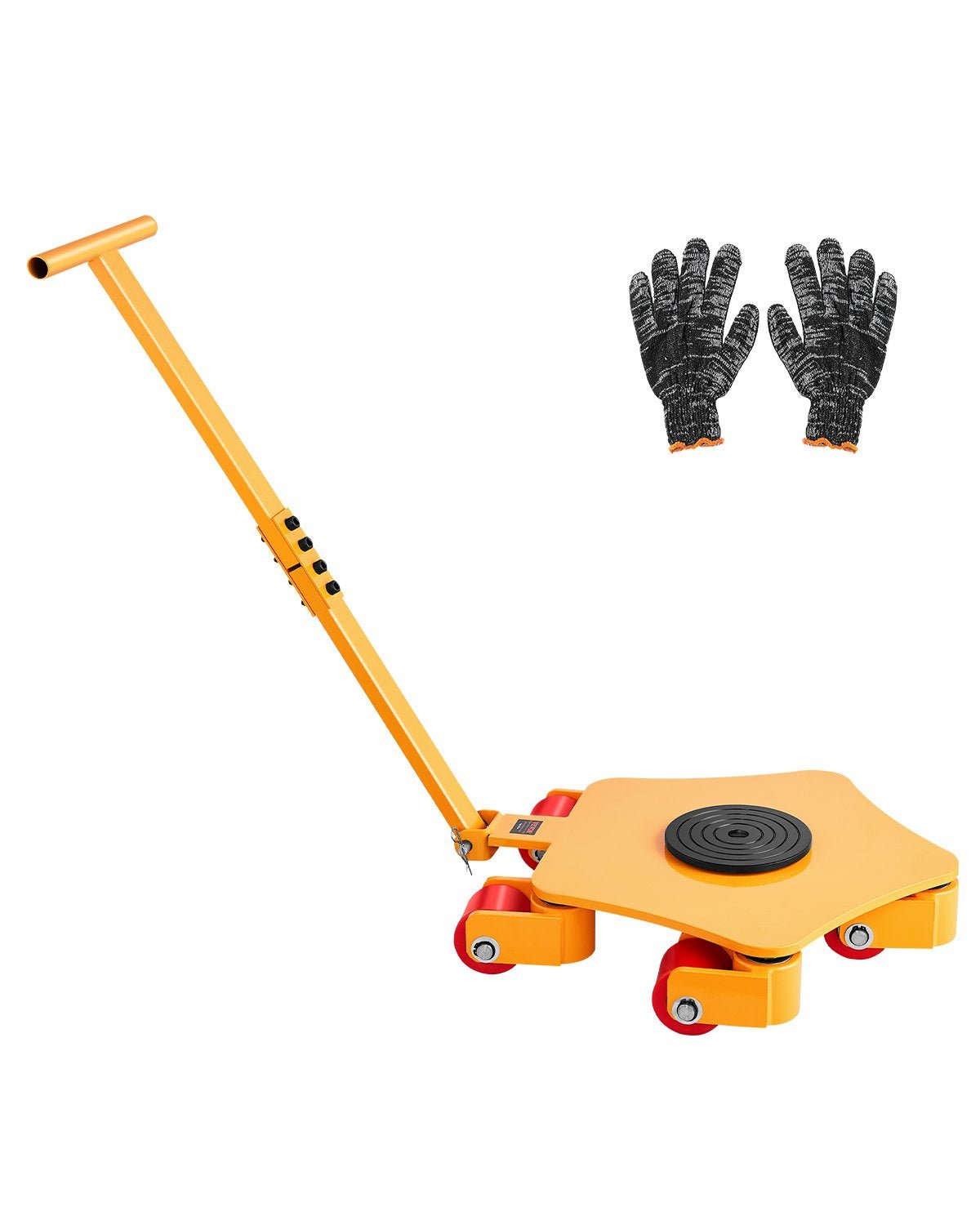 VEVOR mašīnu pārvietošanas platforma ar 360° rotējošu balstu un PU grozāmiem rullīšiem, 3992 kg, ar rokturi noliktavai un darbnīcai - ZEMLETES.LV