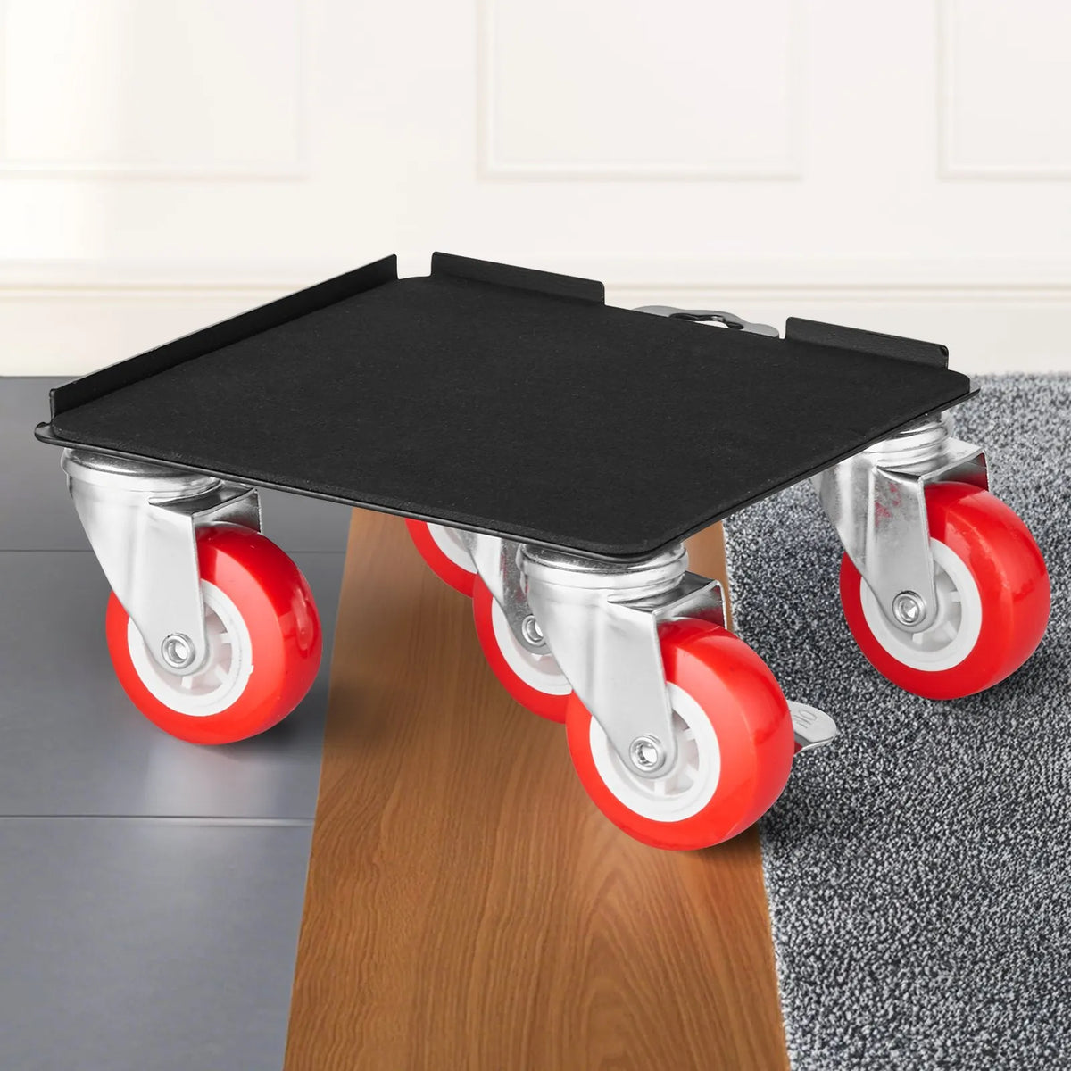 VEVOR mēbeļu pārvietošanas platforma līdz 1576 kg ar 5 grozāmiem 360° riteņiem un oglekļa tērauda paneli, komplekts sadzīves tehnikai un mēbelēm - ZEMLETES.LV