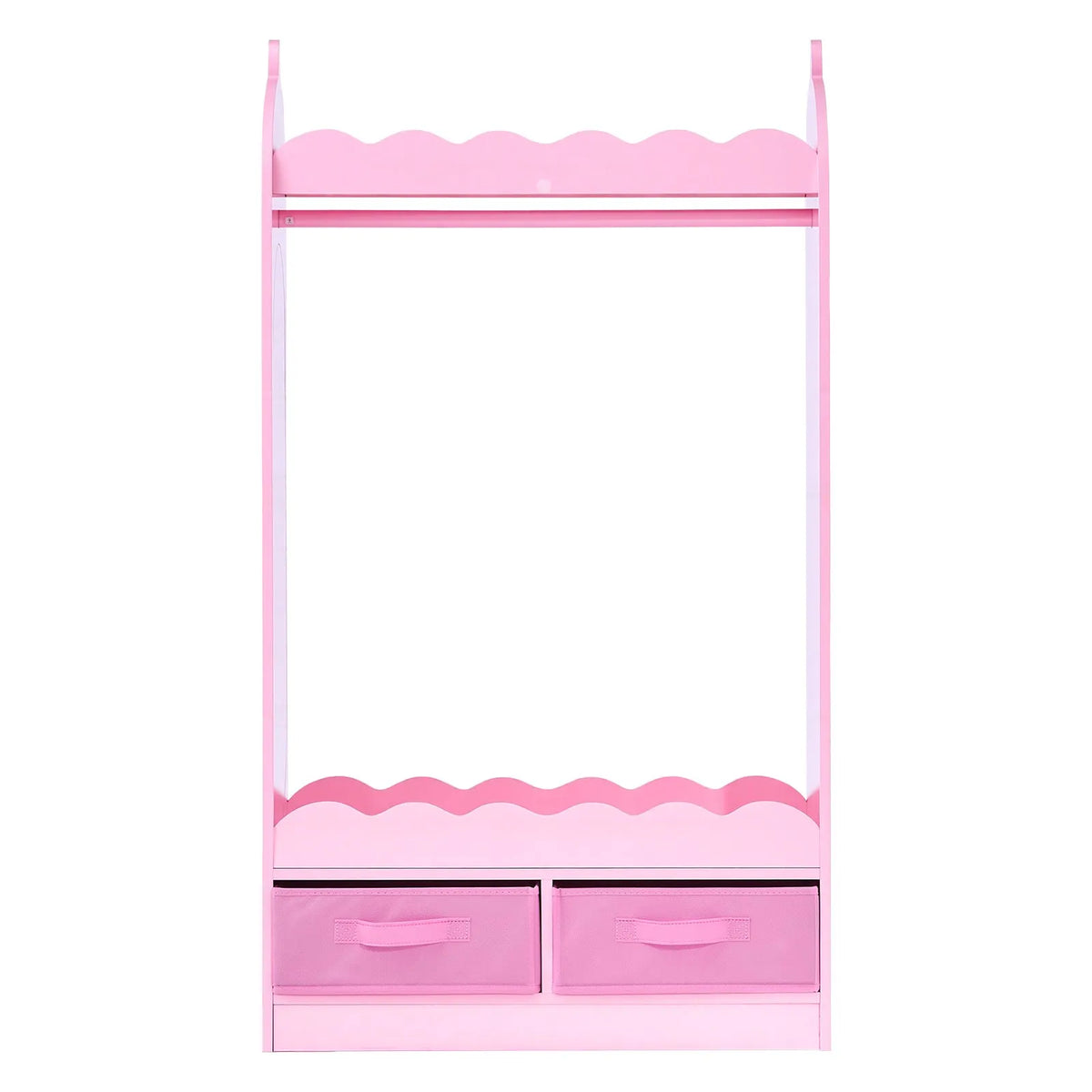 VEVOR Children's Costume Wardrobe with Mirror, Drawer and Hanging Rail, Pink
