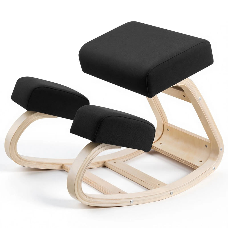 VEVOR ergonomiskais ceļgalu krēsls, koka stājas krēsls ar bieziem putu polsteriem un masīvkoka rāmi, regulējams augstums, komfortablai sēdēšanai un muguras vai kakla slodzes mazināšanai, mājām, birojam un meditācijai