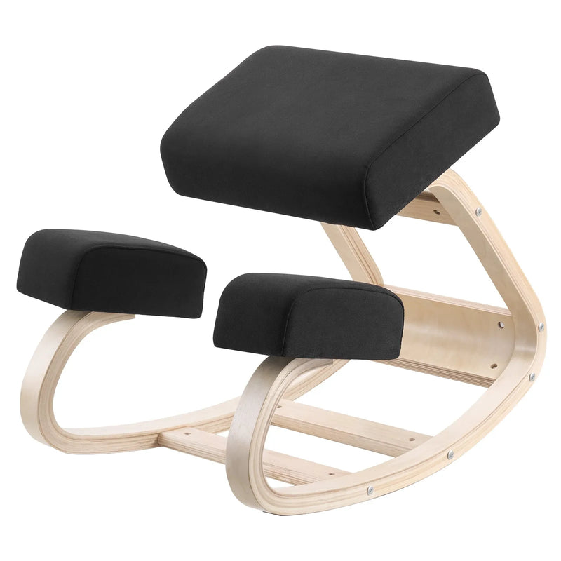 VEVOR ergonomiskais ceļgalu krēsls, koka stājas krēsls ar bieziem putu polsteriem un masīvkoka rāmi, regulējams augstums, komfortablai sēdēšanai un muguras vai kakla slodzes mazināšanai, mājām, birojam un meditācijai