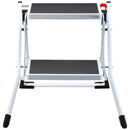 VEVOR 2 pakāpienu saliekamās tērauda kāpnes ar platu neslīdošu pakāpienu, kravnesība 150 kg, ergonomiskas daudzfunkcionālas mājai, virtuvei, birojam un kemperiem - ZEMLETES.LV