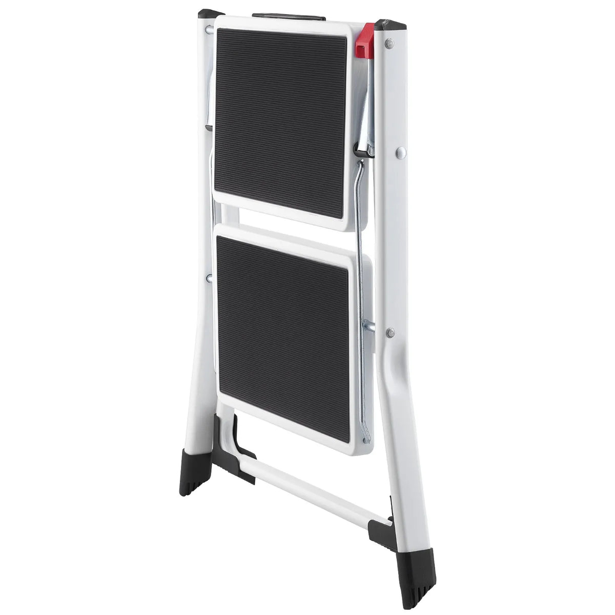VEVOR 2 pakāpienu saliekamās tērauda kāpnes ar platu neslīdošu pakāpienu, kravnesība 150 kg, ergonomiskas daudzfunkcionālas mājai, virtuvei, birojam un kemperiem - ZEMLETES.LV