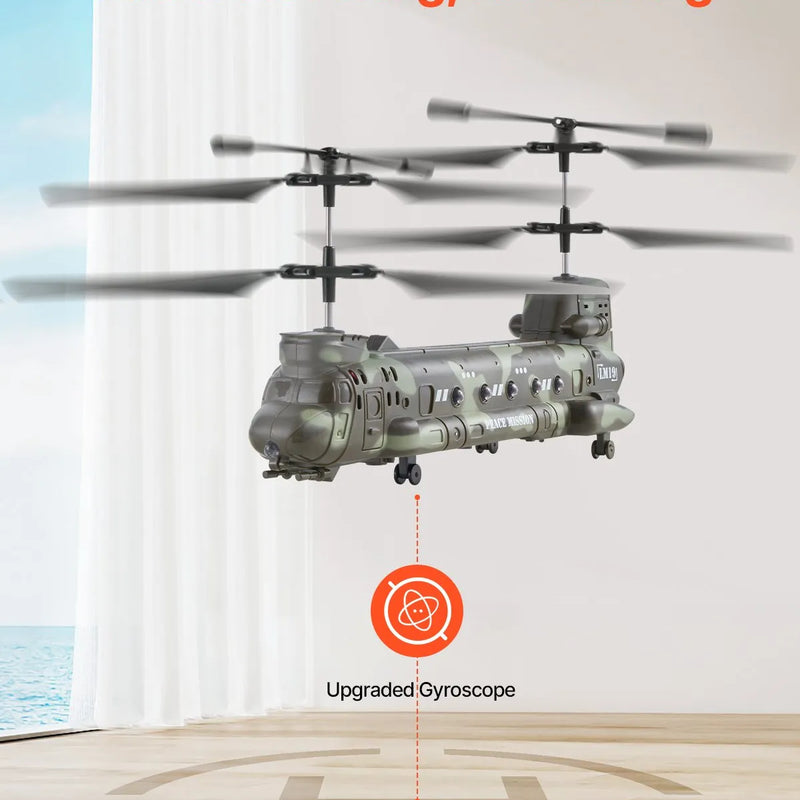 VEVOR RC helikopters, 2,4 GHz militārais tālvadības helikopters, 3,5 kanālu RC lidaparāts bērniem, 20 minūšu lidojuma laiks, viena taustiņa pacelšanās/nosēšanās un LED gaismas, lidojoša rotaļlieta bērniem no 8 gadu vecuma