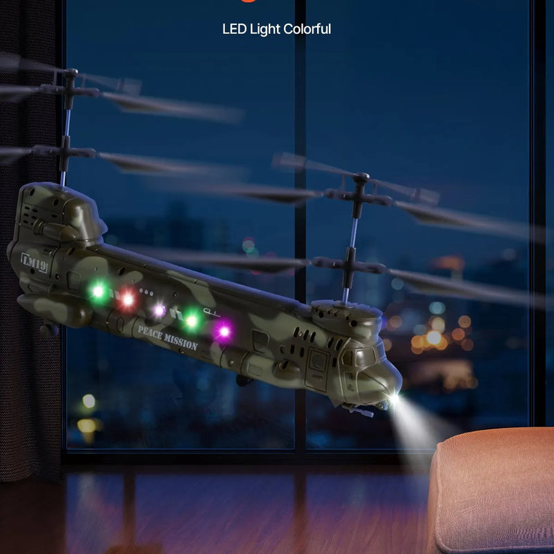 VEVOR RC helikopters, 2,4 GHz militārais tālvadības helikopters, 3,5 kanālu RC lidaparāts bērniem, 20 minūšu lidojuma laiks, viena taustiņa pacelšanās/nosēšanās un LED gaismas, lidojoša rotaļlieta bērniem no 8 gadu vecuma