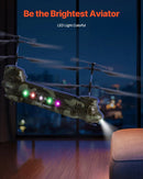 VEVOR RC helikopters, 2,4 GHz militārais tālvadības helikopters, 3,5 kanālu RC lidaparāts bērniem, 20 minūšu lidojuma laiks, viena taustiņa pacelšanās/nosēšanās un LED gaismas, lidojoša rotaļlieta bērniem no 8 gadu vecuma