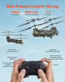 VEVOR RC helikopters, 2,4 GHz militārais tālvadības helikopters, 3,5 kanālu RC lidaparāts bērniem, 20 minūšu lidojuma laiks, viena taustiņa pacelšanās/nosēšanās un LED gaismas, lidojoša rotaļlieta bērniem no 8 gadu vecuma