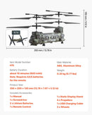 VEVOR RC helikopters, 2,4 GHz militārais tālvadības helikopters, 3,5 kanālu RC lidaparāts bērniem, 20 minūšu lidojuma laiks, viena taustiņa pacelšanās/nosēšanās un LED gaismas, lidojoša rotaļlieta bērniem no 8 gadu vecuma