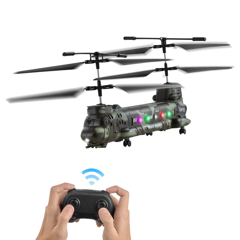 VEVOR RC helikopters, 2,4 GHz militārais tālvadības helikopters, 3,5 kanālu RC lidaparāts bērniem, 20 minūšu lidojuma laiks, viena taustiņa pacelšanās/nosēšanās un LED gaismas, lidojoša rotaļlieta bērniem no 8 gadu vecuma