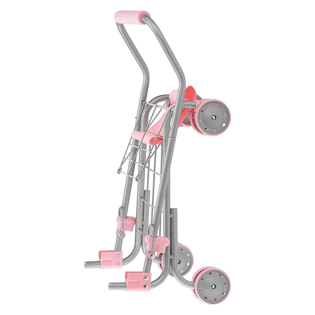 VEVOR Children's Shopping Trolley with Doll and Basket, Metal Frame, Foldable, from 3 Years