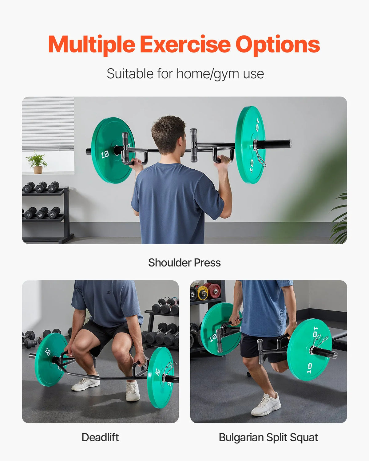 VEVOR trapeces stienis (hex bar), atvērta rāmja konstrukcija, 360 kg slodze, 50 mm diametrs, ar rievotiem rokturiem, piemērots pietupieniem, vilkmei un plecu spiedienam - ZEMLETES.LV