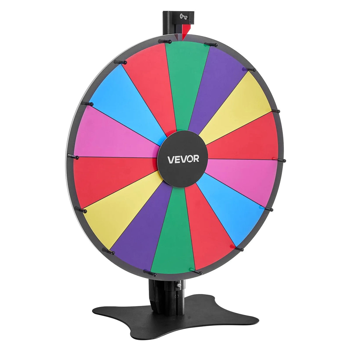 VEVOR 610 mm laimes rats ar statīvu, 14 nodalījumi, regulējams augstums, ar dzēšamu virsmu un 2 marķieriem, 6 krāsas, viegla montāža, ballītēm, bāriem, izstādēm un karnevāliem - ZEMLETES.LV