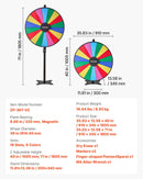 VEVOR Laimes rats 914 mm ar statīvu, 18 sektori, 6 krāsas, regulējams augstums, dzēšama virsma un 2 marķieri, piemērots ballītēm, izstādēm un pasākumiem