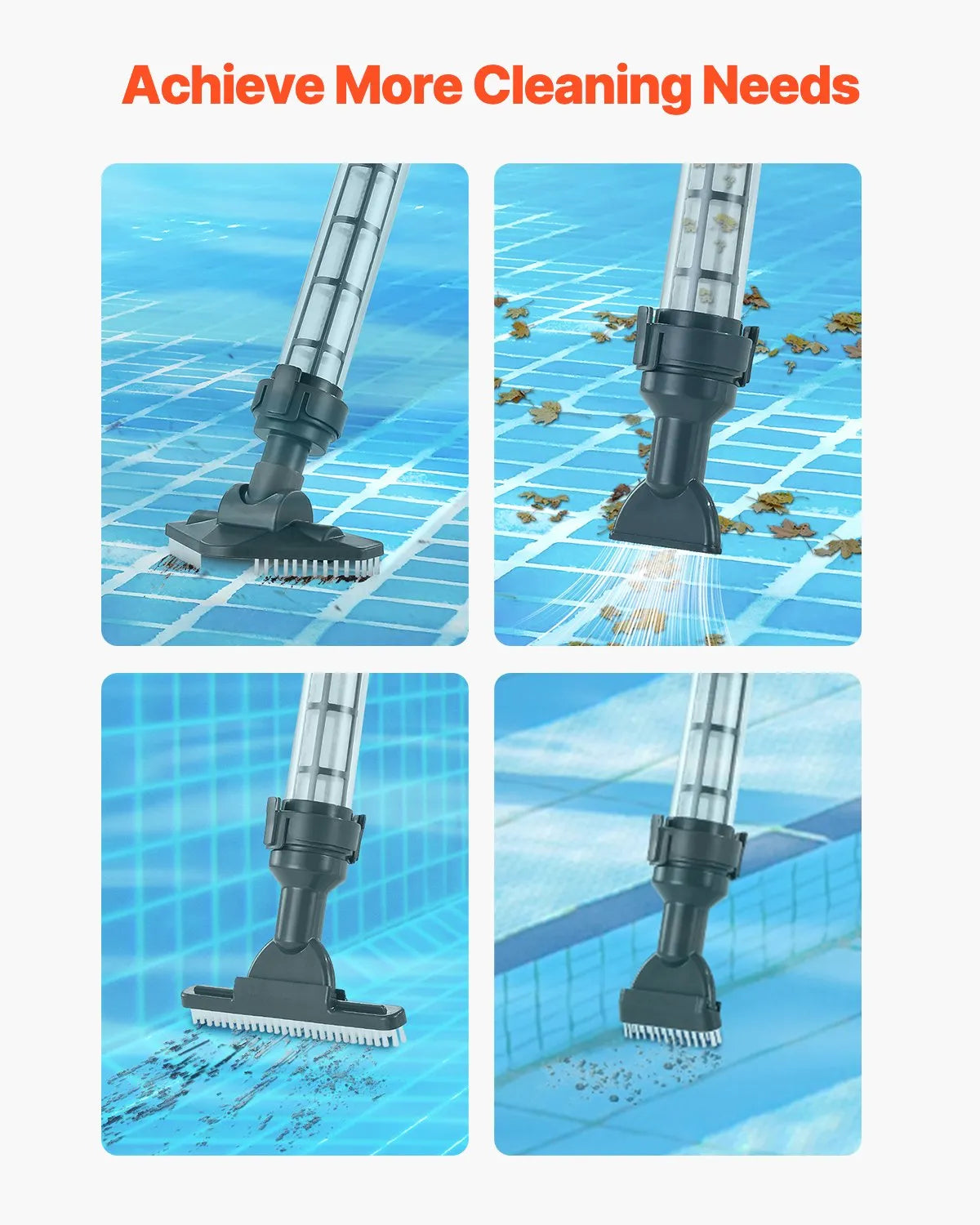VEVOR Cordless Handheld Pool Vacuum, 8.5 GPM, with Extendable Pole, Powerful Suction for Deep Cleaning, Rechargeable Pool Cleaner with Up to 1 Hour Runtime, for Above-Ground and In-Ground Pools and Spas