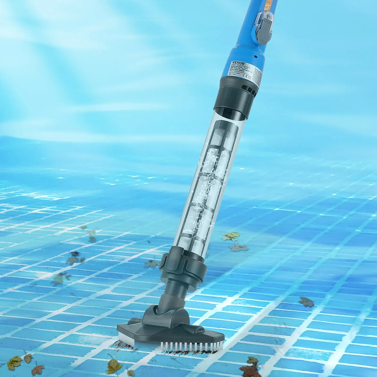 VEVOR Cordless Handheld Pool Vacuum, 8.5 GPM, with Extendable Pole, Powerful Suction for Deep Cleaning, Rechargeable Pool Cleaner with Up to 1 Hour Runtime, for Above-Ground and In-Ground Pools and Spas