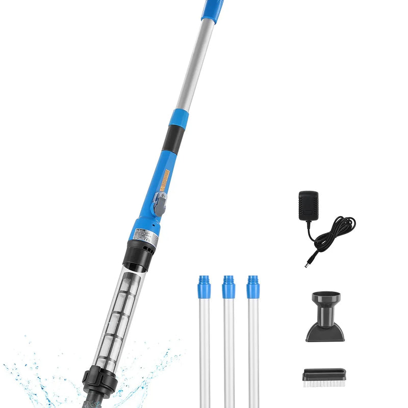 VEVOR Bezvadu rokas baseina putekļsūcējs, 8,5 GPM, ar pagarināmu kātu, spēcīga sūkšana dziļai tīrīšanai, uzlādējams baseina tīrītājs ar līdz 1 stundai darbības laiku, paredzēts virszemes un iebūvējamiem baseiniem un spa