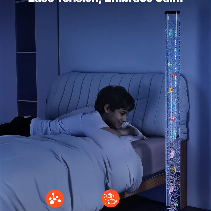 VEVOR burbuļu caurules lampa 150 cm, 16 krāsu sensorā akvārija lampa nomierināšanai un relaksācijai - ZEMLETES.LV