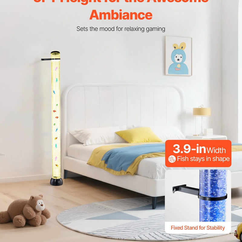 VEVOR burbuļu caurules lampa 150 cm, 16 krāsu sensorā akvārija lampa nomierināšanai un relaksācijai - ZEMLETES.LV