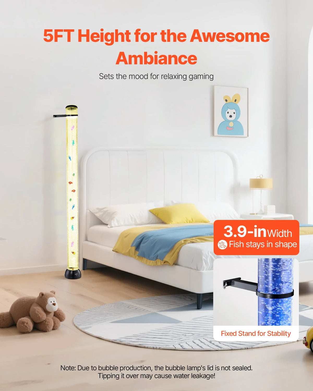 VEVOR burbuļu caurules lampa 150 cm, 16 krāsu sensorā akvārija lampa nomierināšanai un relaksācijai - ZEMLETES.LV