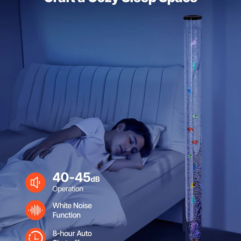 VEVOR burbuļu caurules lampa 150 cm, 16 krāsu sensorā akvārija lampa nomierināšanai un relaksācijai - ZEMLETES.LV