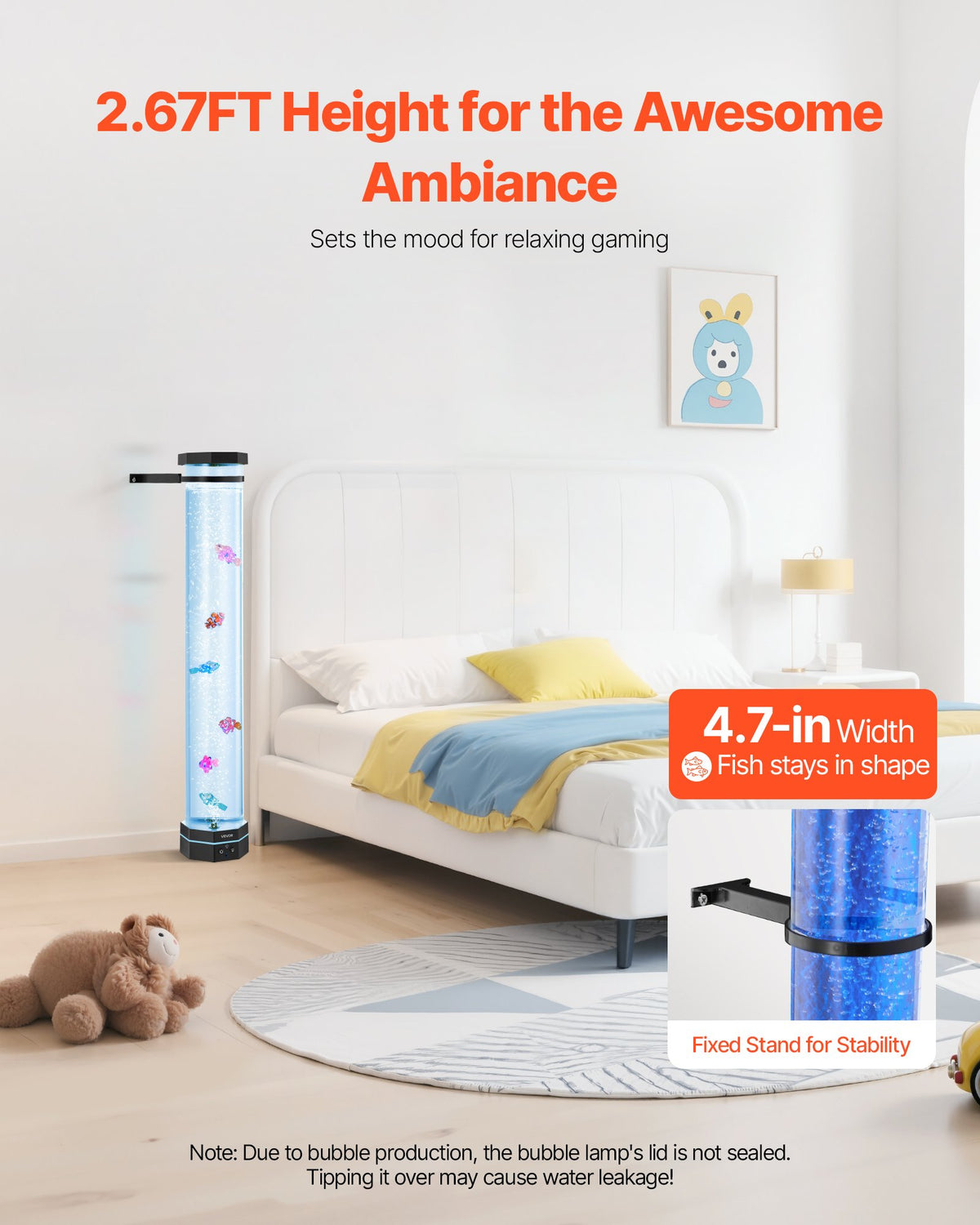 VEVOR Burbuļu caurules lampa 16 krāsas 80 cm sensorā akvārija lampa nomierināšanai - ZEMLETES.LV