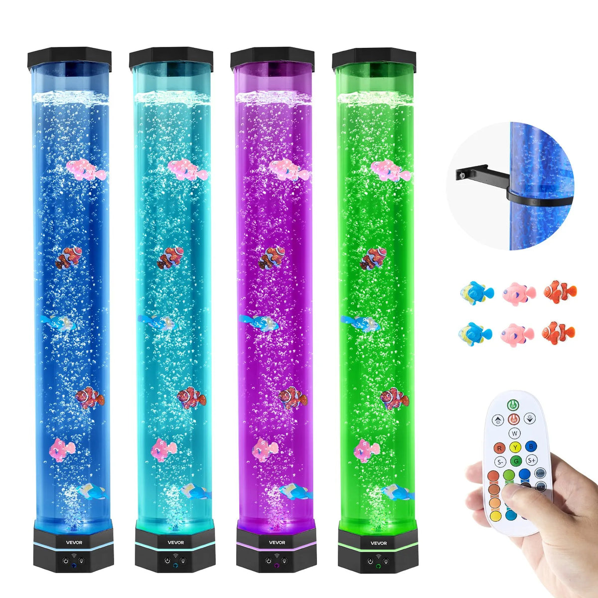 VEVOR Burbuļu caurules lampa 16 krāsas 80 cm sensorā akvārija lampa nomierināšanai - ZEMLETES.LV