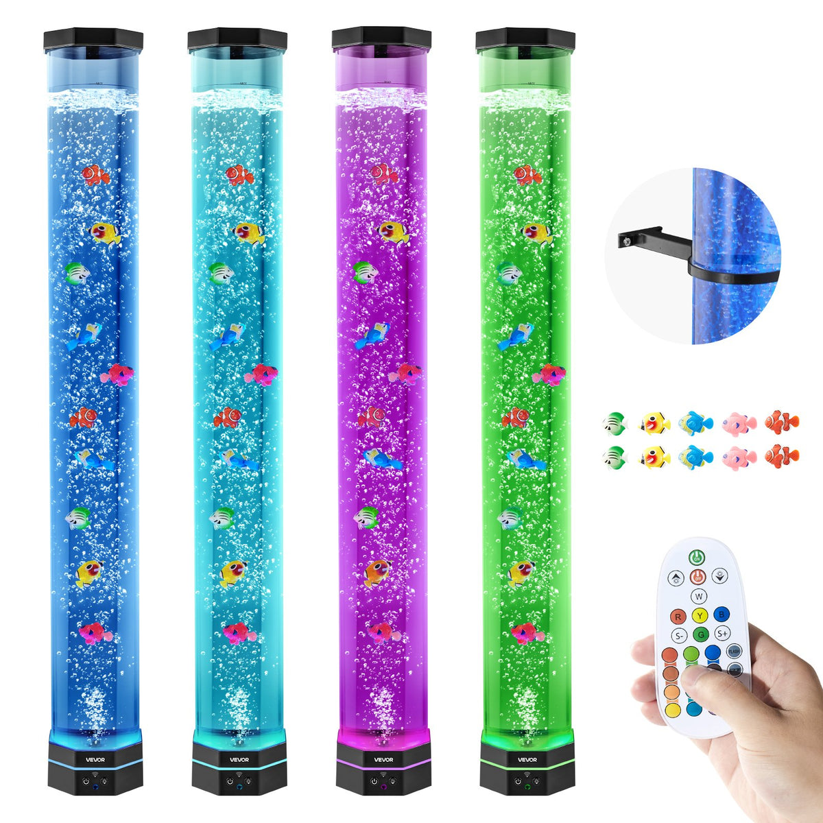 VEVOR Burbuļu caurules lampa 16 krāsas 1 m sensorā akvārija lampa nomierināšanai - ZEMLETES.LV