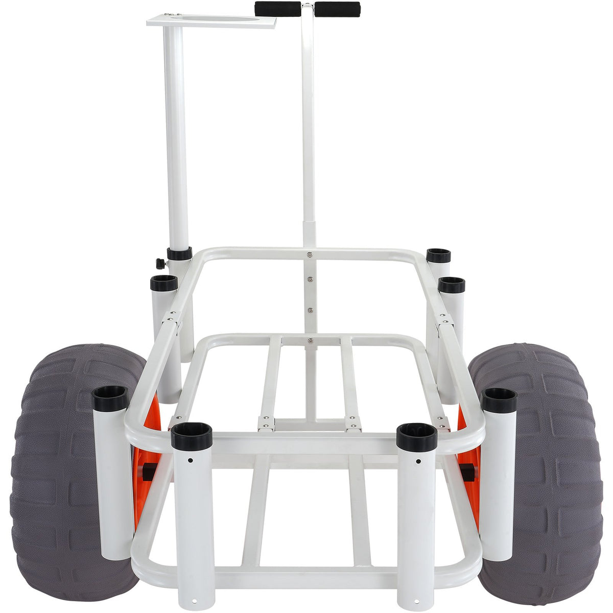 VEVOR pludmales makšķerēšanas ratiņi, kravnesība 159 kg, alumīnija transportēšanas ratiņi ar 2 × 406 mm PU balona tipa riteņiem smiltīm, ar 8 makšķeru turētājiem, piemēroti makšķerēšanai un piknikiem - ZEMLETES.LV