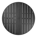 VEVOR āra terases apaļš metāla tērauda līstīšu ēdamgalds Ø120 cm ar 38 mm saulessarga atveri, dārzam un lievenim, melns
