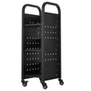 VEVOR pārvietojamais bibliotēkas grāmatu ratiņš līdz 100 kg, 320 x 350 x 935 mm ar vienpusējiem L veida plauktiem un 50,8 mm bloķējamiem riteņiem, piemērots mājām, birojam un skolai, melns - ZEMLETES.LV