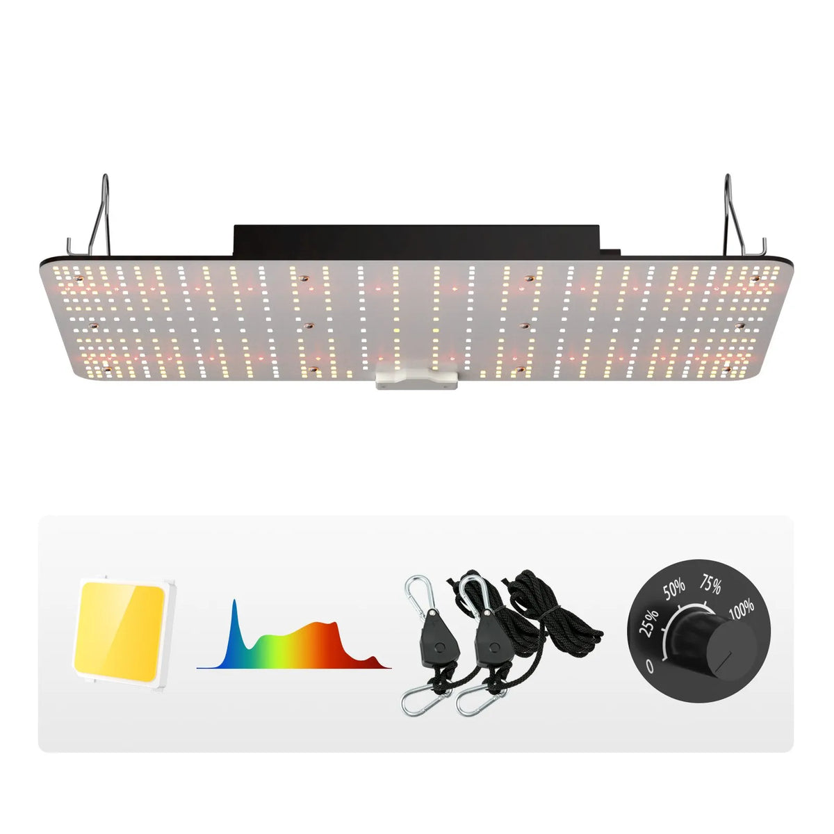 VEVOR LED augu audzēšanas lampa 200 W pilna spektra, dimmējama, Samsung 2B1B diodes, telpaugiem, stādiem, veģetācijai un ziedēšanai, ar Daisy Chain savienojumu, 60,96 x 121,9 / 91,4 x 91,4 cm audzēšanas teltij - ZEMLETES.LV