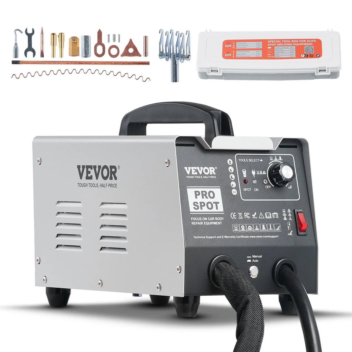 VEVOR PRO 1,8 kW punktmetinātājs iespiedumu remontam ar 7 metināšanas režīmiem