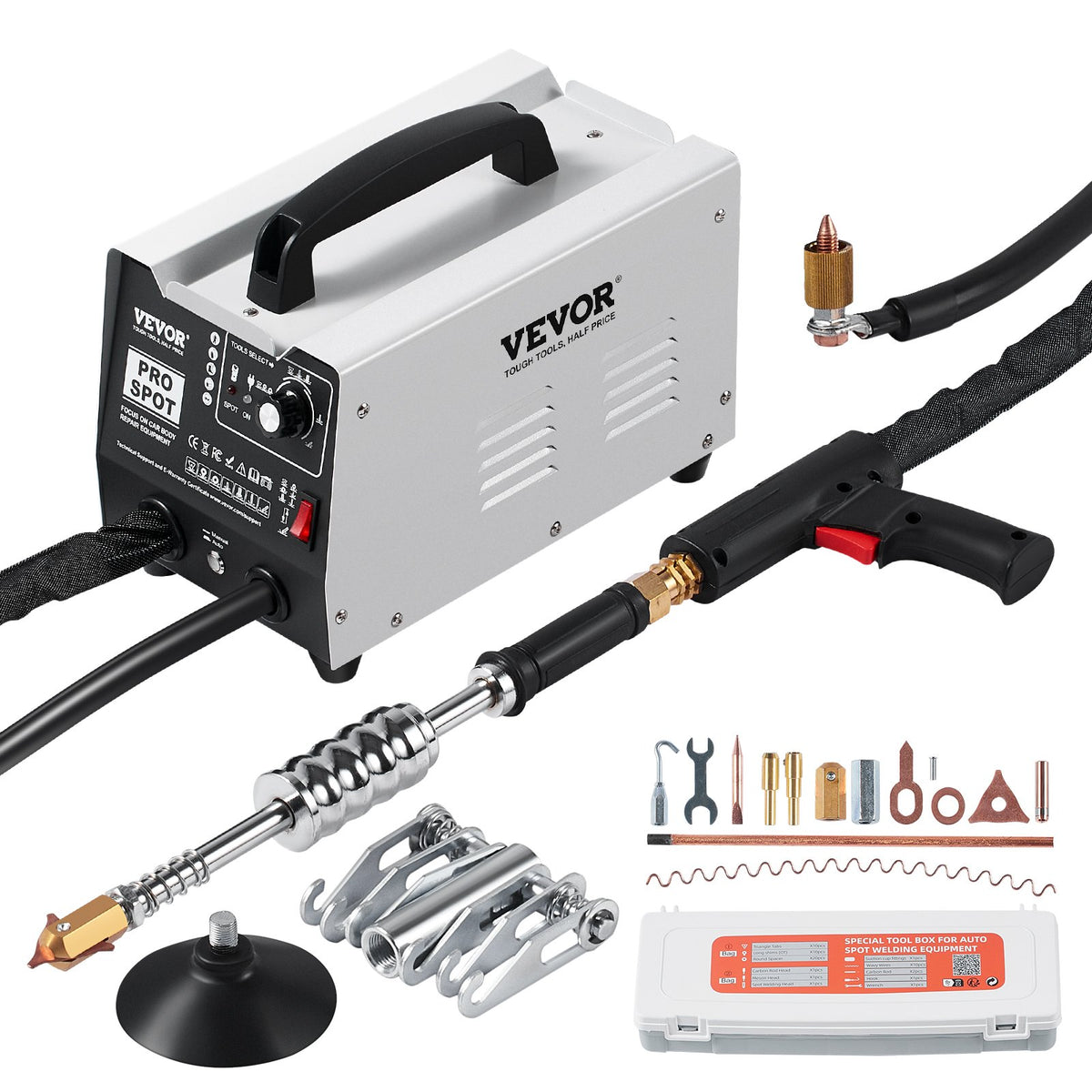 VEVOR PRO 1,8 kW punktmetinātājs iespiedumu remontam ar 7 metināšanas režīmiem