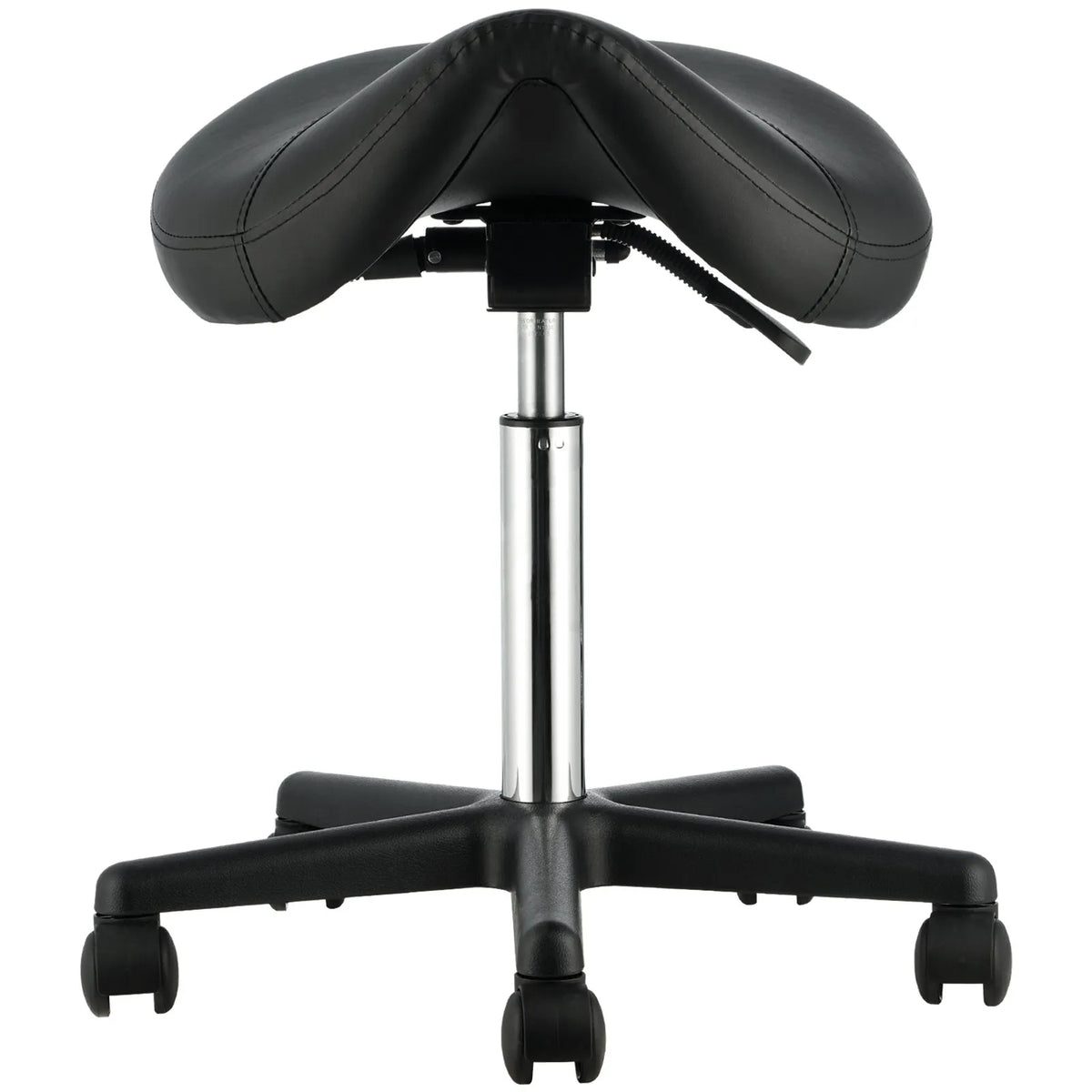 VEVOR sadultool ratastega, 181,4 kg, reguleeritav kõrgus, paks PU-nahast iste, must