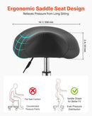 VEVOR seglu formas krēsls ar riteņiem, kravnesība 226,8 kg, regulējama augstuma ergonomisks krēsls ar PU ādas sēdekli, 360° grozāms mobilais krēsls salonam, SPA, bāram, mājām, medicīnas iestādēm un masāžai, melns