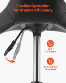 VEVOR seglu formas krēsls ar riteņiem, kravnesība 226,8 kg, regulējama augstuma ergonomisks krēsls ar PU ādas sēdekli, 360° grozāms mobilais krēsls salonam, SPA, bāram, mājām, medicīnas iestādēm un masāžai, melns