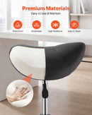 VEVOR seglu formas krēsls ar riteņiem, kravnesība 226,8 kg, regulējama augstuma ergonomisks krēsls ar PU ādas sēdekli, 360° grozāms mobilais krēsls salonam, SPA, bāram, mājām, medicīnas iestādēm un masāžai, melns