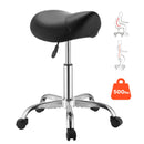 VEVOR seglu formas krēsls ar riteņiem, kravnesība 226,8 kg, regulējama augstuma ergonomisks krēsls ar PU ādas sēdekli, 360° grozāms mobilais krēsls salonam, SPA, bāram, mājām, medicīnas iestādēm un masāžai, melns