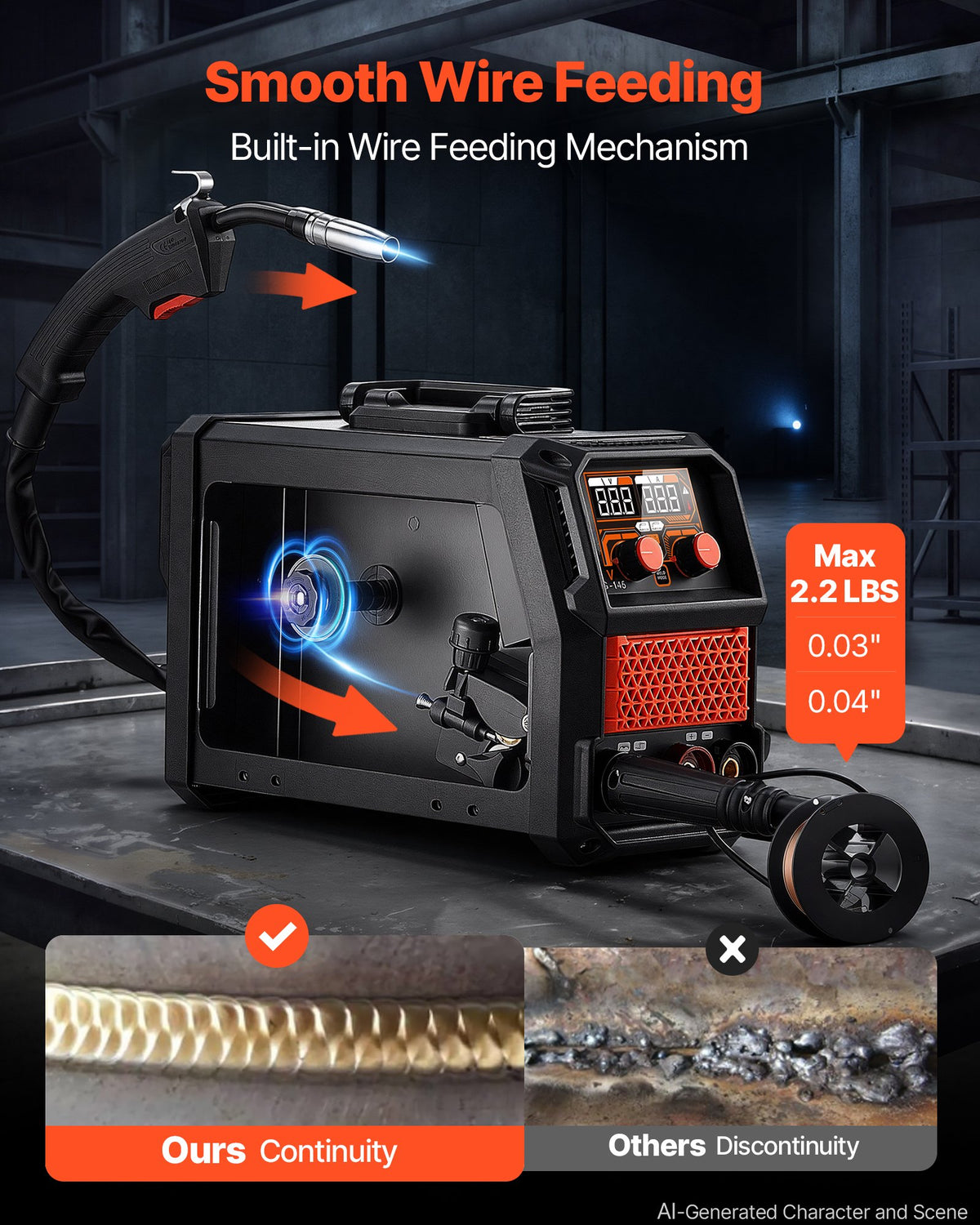 VEVOR 145 A 3-in-1 synergiska MIG metināšanas iekārta ar Lift TIG un IGBT invertoru