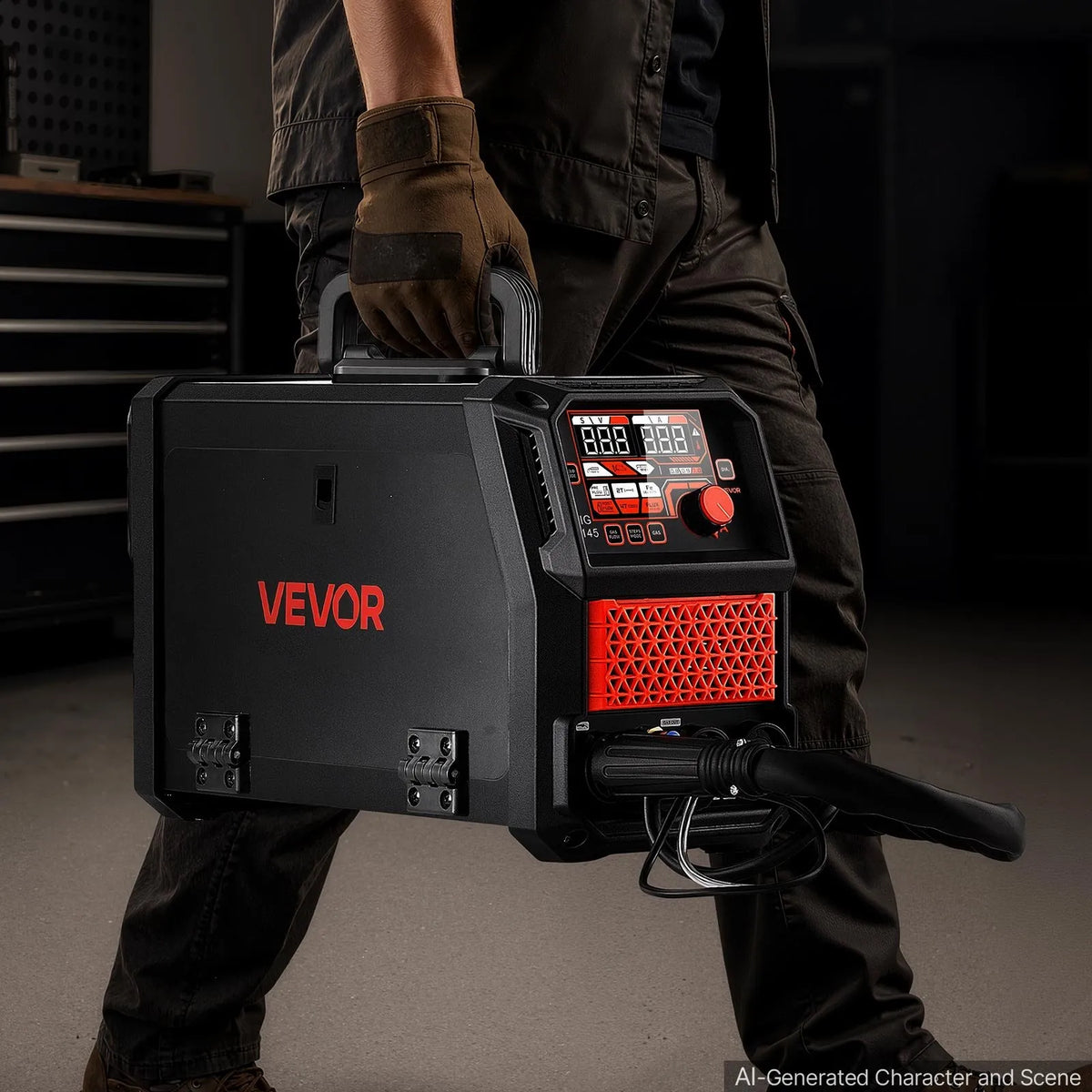 VEVOR 145 A 4-in-1 synergiska MIG metināšanas iekārta ar 2T/4T, IGBT invertoru un digitālo displeju