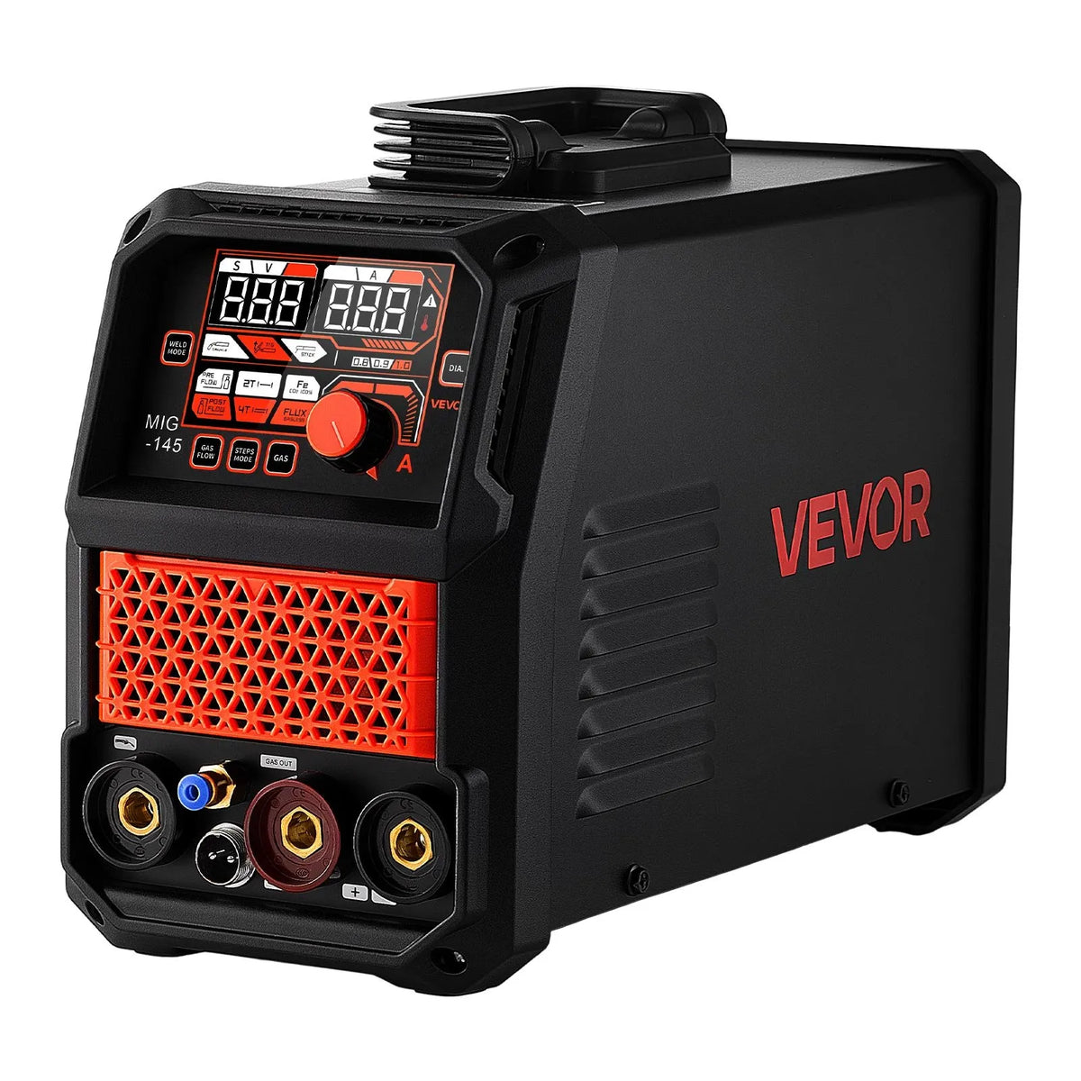 VEVOR 145 A 4-in-1 synergiska MIG metināšanas iekārta ar 2T/4T, IGBT invertoru un digitālo displeju