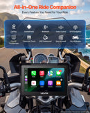 VEVOR 7 collu bezvadu motocikla CarPlay sistēma ar Apple CarPlay, Android Auto, GPS un IP67