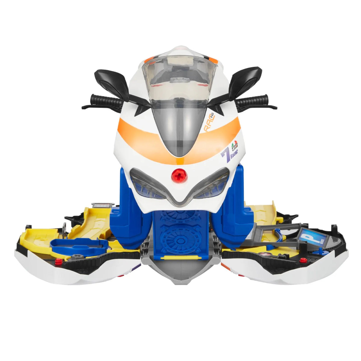 VEVOR Kids Motorcycle Engine 25 Pieces with Light, Sound and Racing Track, from 3 Years, Yellow